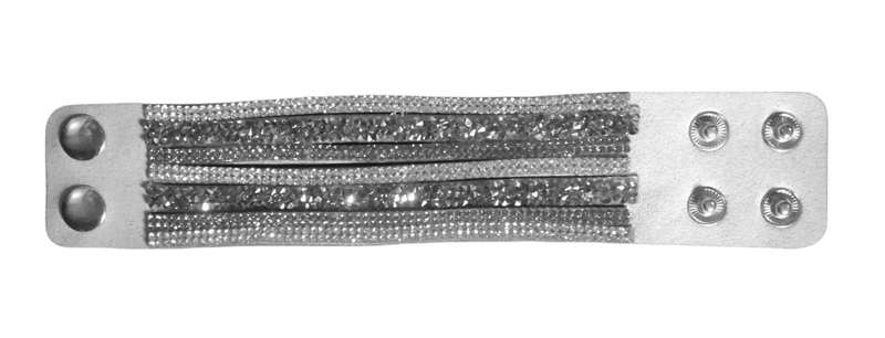 Multilayer Wrap Faux Suede Grey Rhinestone Bracelet
