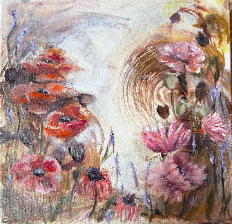 Abstract poppies