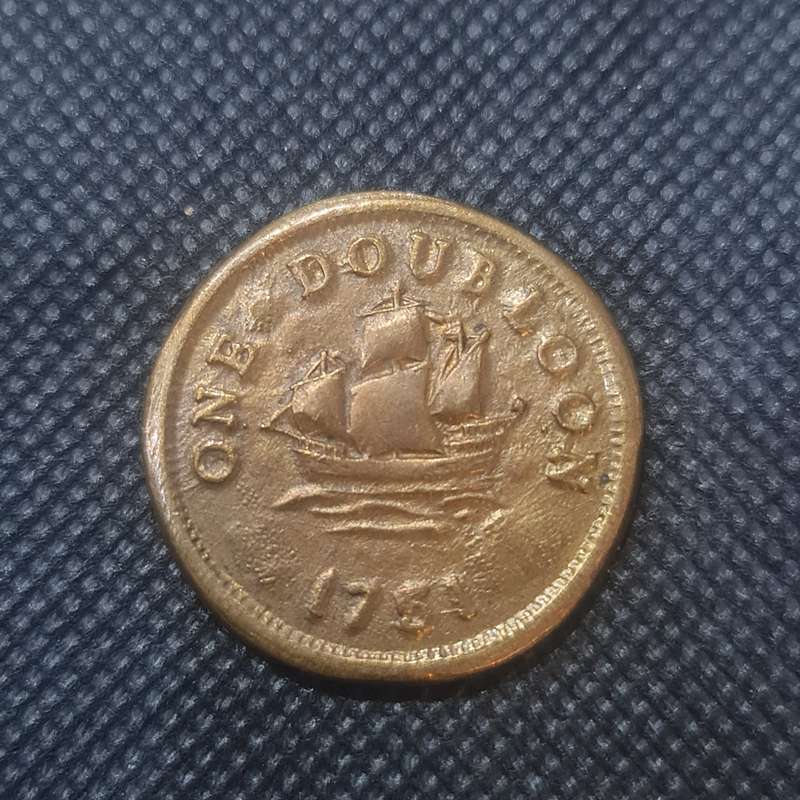 1751 UK 1 DOBLOON FANTASY COIN