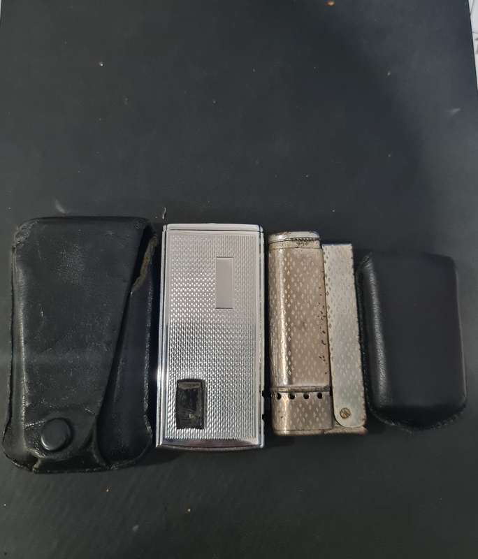 2 X VINTAGE POCKET LIGHTERS WITH POUCHES