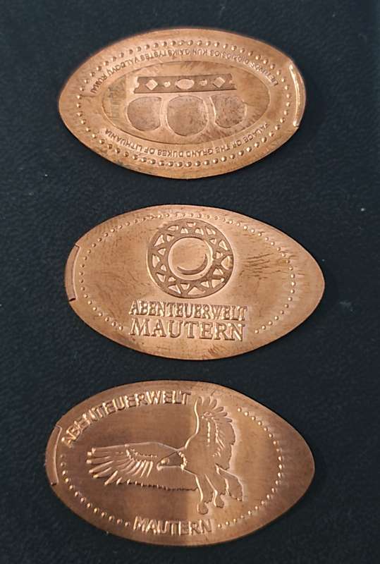 3 x ELONGATED EUROPEAN COINS