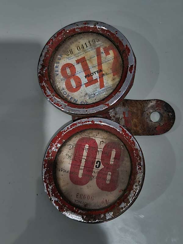 LOT VINTAGE MOTORCYCLE LICENCE DISK HOLDERS