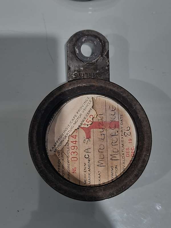 LOT VINTAGE MOTORCYCLE LICENCE DISK HOLDERS