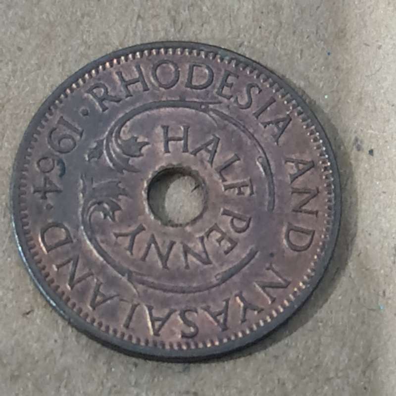 1964 RHODESIA NYASALAND HALF PENNY