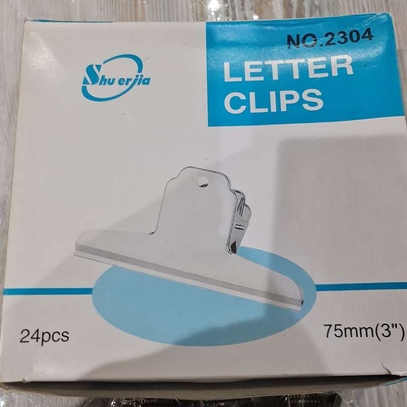 24 X LETTER CLIPS / BULLDOG CLIPS