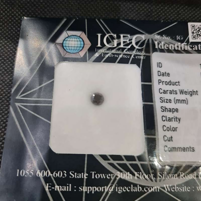 IGEC CERTIFIED 1.07 CARAT BLACK DIAMOND