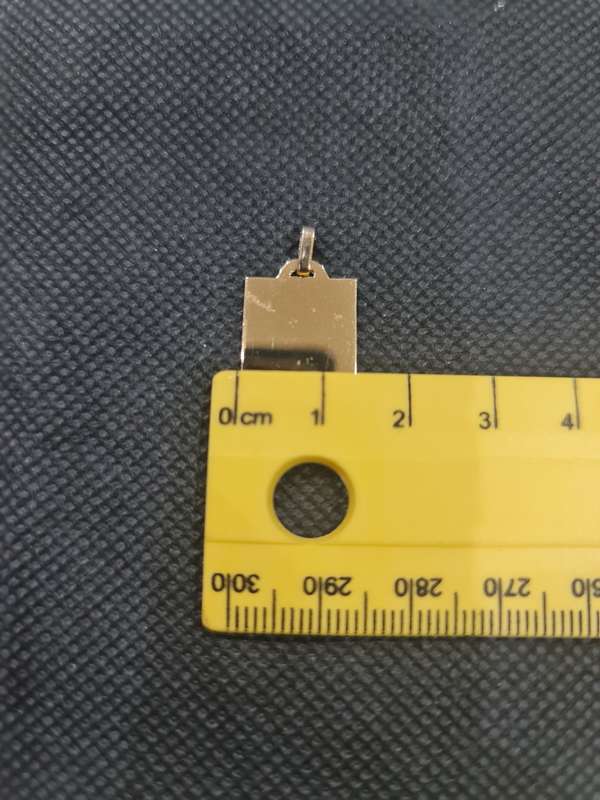 9CT YELLOW GOLD DISK RECTANGLE