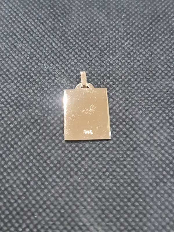 9CT YELLOW GOLD DISK RECTANGLE