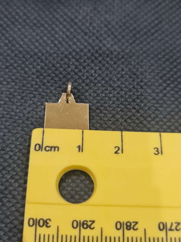 9CT YELLOW GOLD DISK RECTANGLE