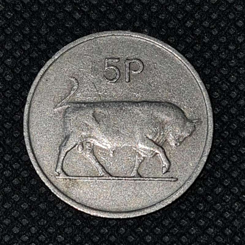 1974 IRELAND 5 PENCE LARGE TYPE