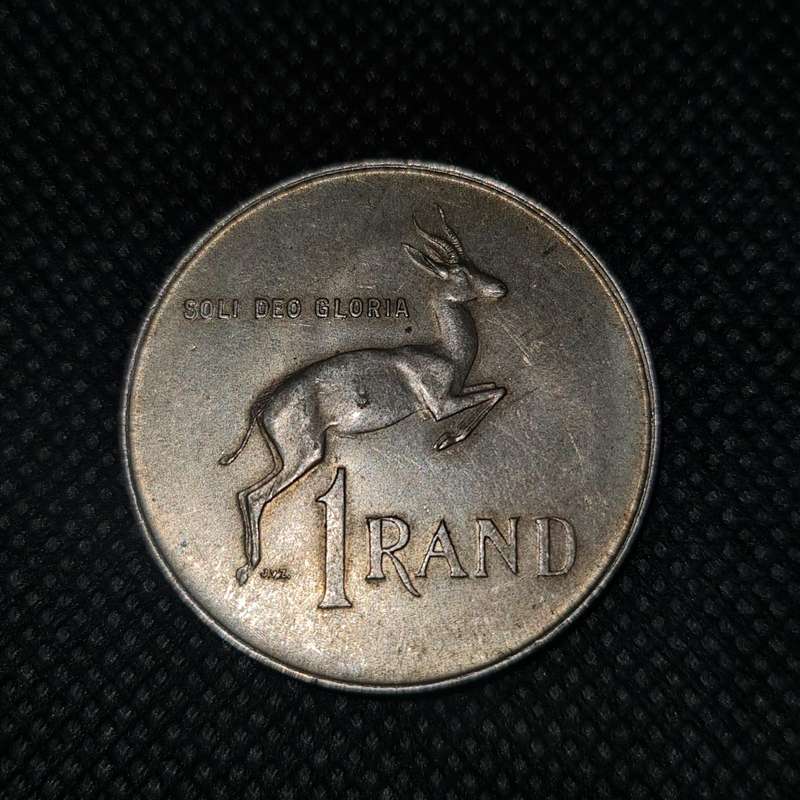 1966 SOUTH AFRICA R1 COIN AFRIKAANS