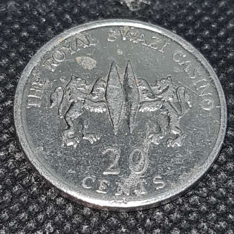 THE ROYAL SWAZI CASINO 20 CENT TOKEN