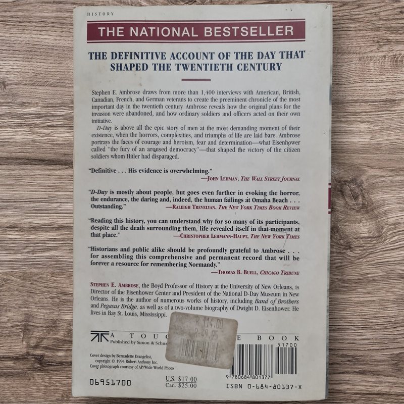D - DAY JUNE 6, 1944 BY STEPHEN E. AMBROSE