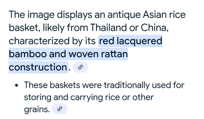 ANTIQUE ASIAN/THAI RICE BASKET