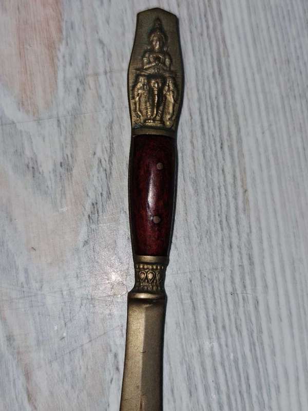 VINTAGE THAILAND NICKEL BRONZE LETTER OPENER