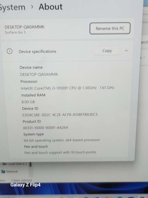Microsoft  Surface go3 core i3 10th gen 128gig