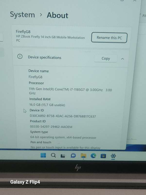 Hp Zbook Firefly 14inch, G8, Mobile Workstation PC, intel Core i7vPro- 1185G7, 11th Generation
