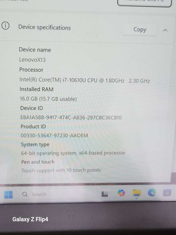 Lenovo x13 Core i7vpro 512nvme 16gig ram