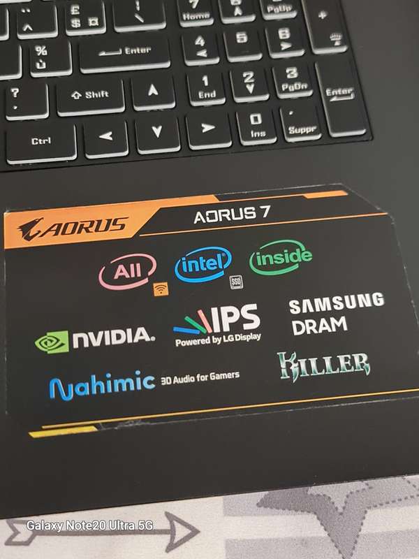 AORUS 7 GAMING LAPTOP CORE I7 9TH GEN 512 SSD 16 GIG RAM NVIDIA GTX1660TI WINDOWS 11 24H2