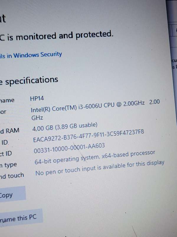 The HP 14-AM010NI CORE I3 6TH GEN 512GIG SSD 4GIG RAM WINDOWS  10 PRO
