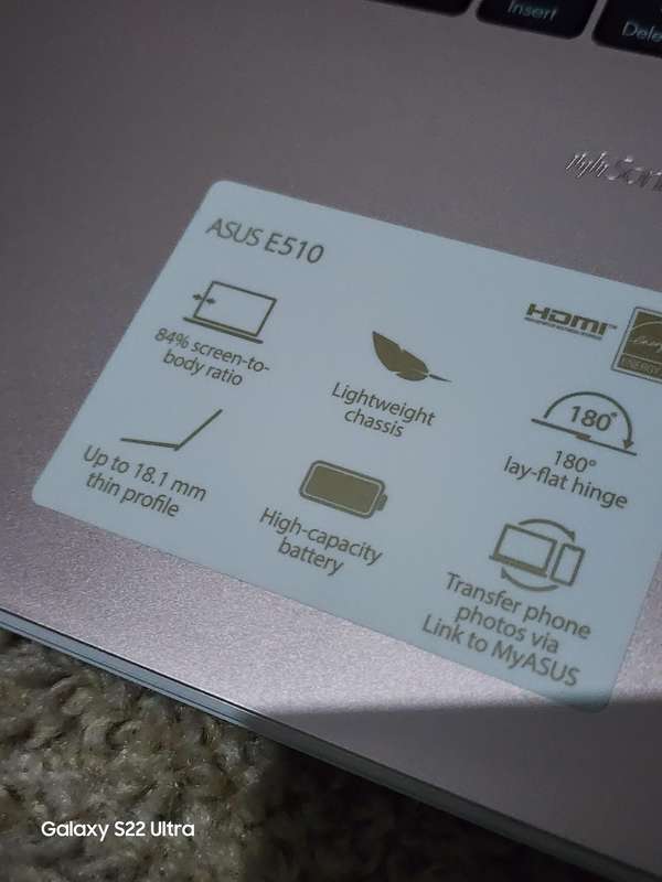 ASUS E510 INTEL CELERON N4500 256GB NVME 4GIG RAM MICROSOFT WINDOWS 11 24H2