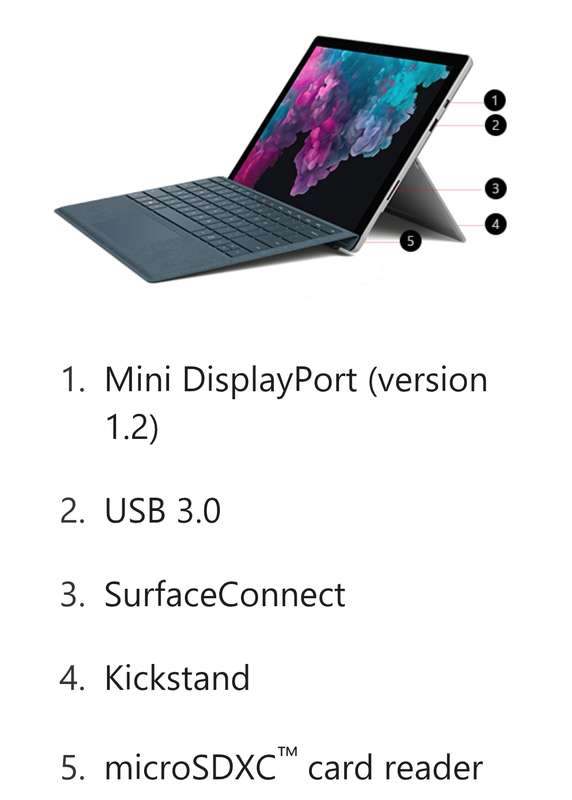 MICROSOFT SURFACE PRO6 CORE I7 8th GEN 256GIG STORAGE 8GIG RAM WINDOWS 11pro 24H2
