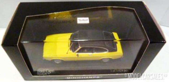 Ford Capri 1977 MiniChamps 1-43 Yellow Black Roof Boxed