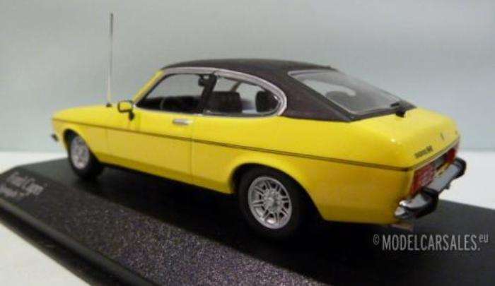 Ford Capri 1977 MiniChamps 1-43 Yellow Black Roof Boxed