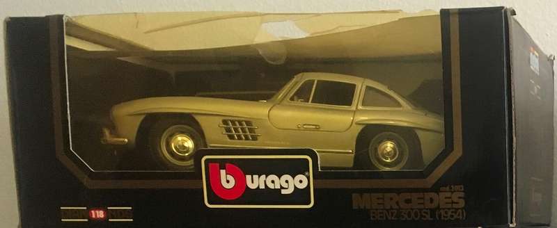Mercedes Benz 300SL Bburago Silver Boxed 1-18
