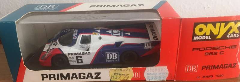 Porche 962C 1990 #6 Le Mans Onyx Model Cars 1-43 Blue.White.Red Boxed