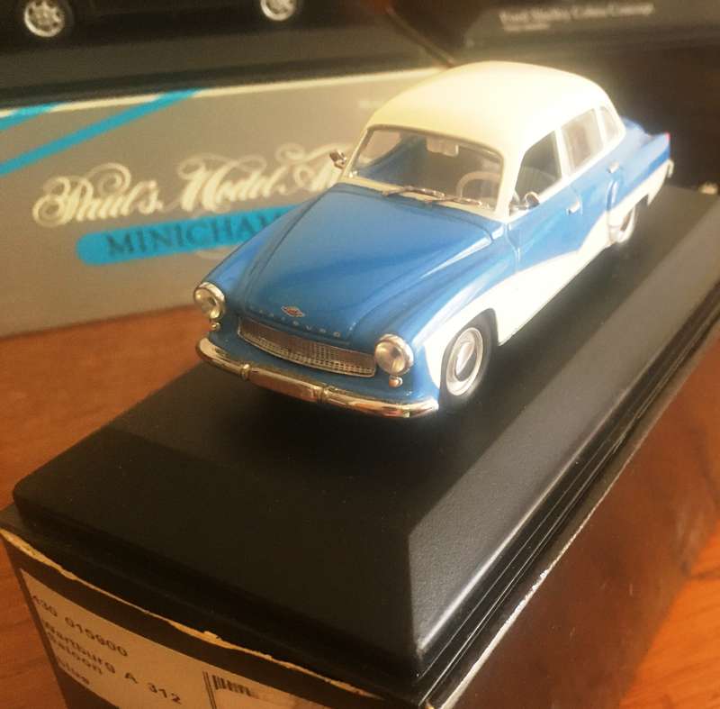 Wartburg A312 MiniCamps 1-43 Blue & White Boxed