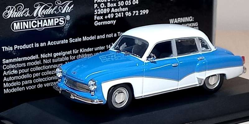 Wartburg A312 MiniCamps 1-43 Blue & White Boxed