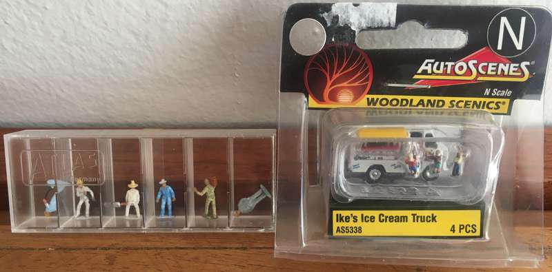 Woodland Scenics Ike's Ice Cream Truck N Scale + 6x Figures