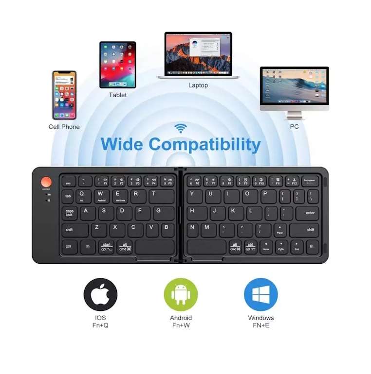 Bluetooth Foldable Keyboard with stand