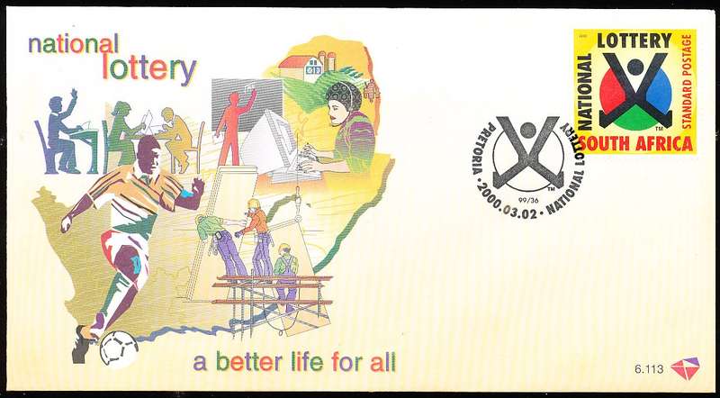 RSA -  2000  -    National Lottery   F/D  COVER - FINE  ITEM