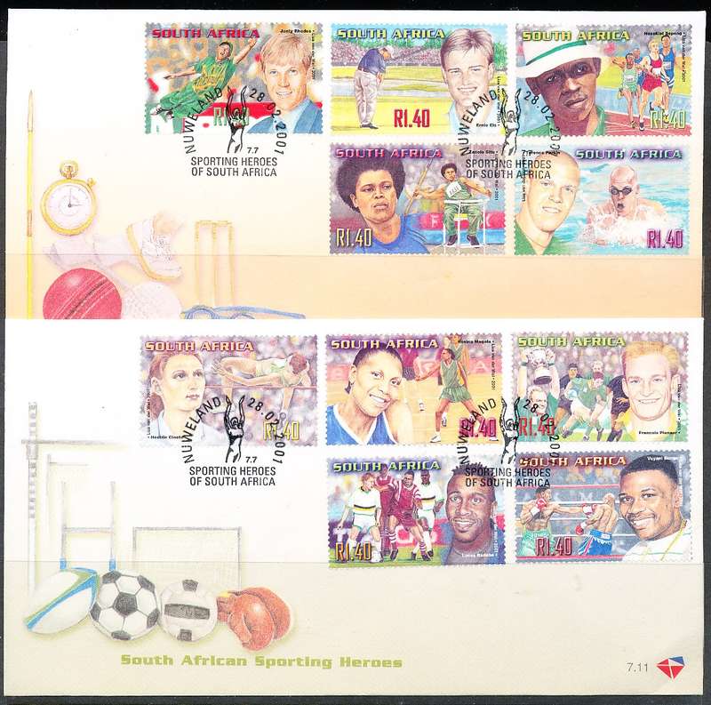 RSA -  2001 -     Sporting Heroes    F/D  COVERS - FINE  ITEMS