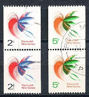 PAPUA NEW GUINEA 1969  -   Bird of Paradise - Imperforated Vertical  SET    -   FINE USED
