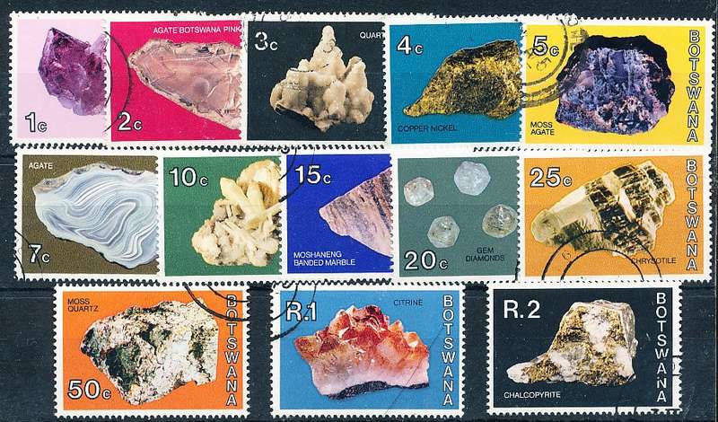 BOTSWANA  1974  -     Botswana Minerals   SET     -  FINE   USED