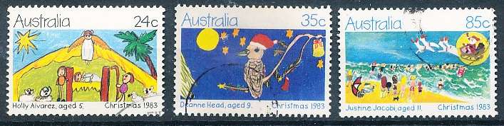 AUSTRALIA  1983 -  Christmas - Children's Drawings   SET -   FINE    USED