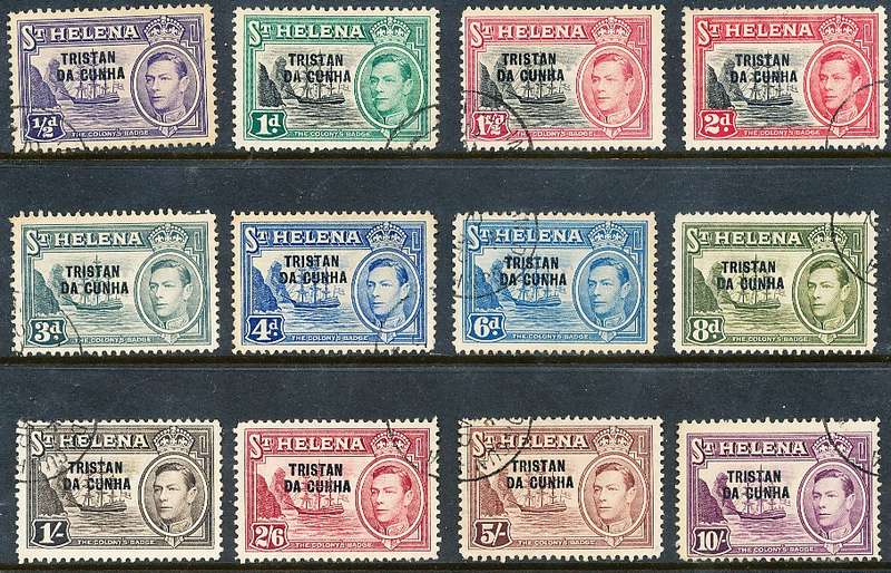 TRISTAN da CUNHA  - 1952  KGVI  FULL SET  -   FINE  USED