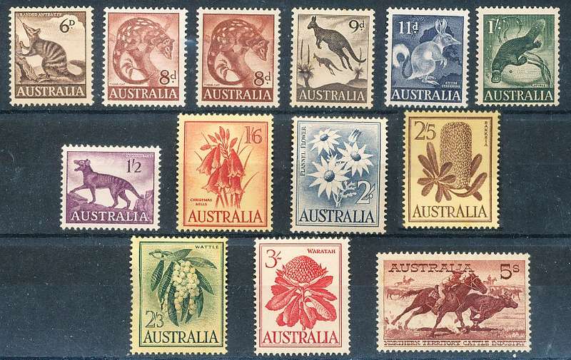 AUSTRALIA  1959/60 -   Animals and FLORA  FULL SET  -  MINT