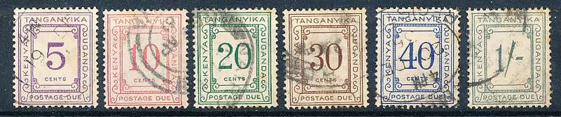 KENYA UGANDA TANG  - 1935   SET of POSTAGE DUES   - FINE USED    R500