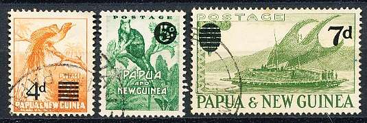 PAPUA NEW GUINEA 1957  -  Issues of 1952 Surcharged  FULL  SET    -  FINE USED