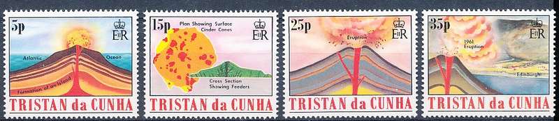 TRISTAN da CUNHA  - 1982   Volcanism  SET  -    FINE  MINT