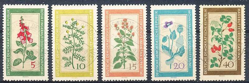 GERMANY  DDR   1960  -   Medicinal Plants  FULL  SET     -  FINE USED