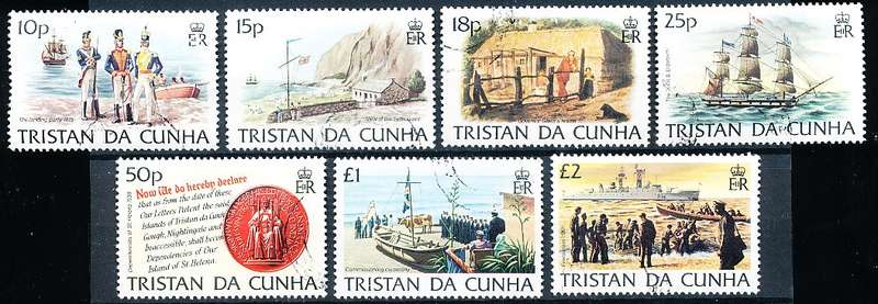 TRISTAN da CUNHA  - 1983   History of Tristan da Cunha TOP VALUES -  FINE  USED