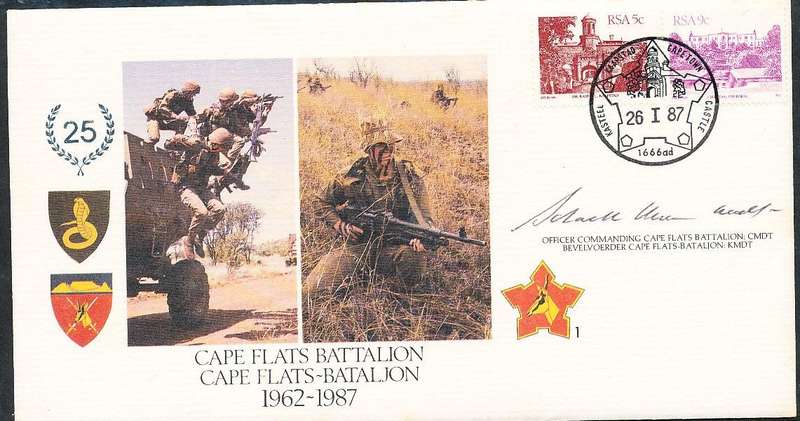 RSA   -  SA  ARMY   COVER   no 1   CAPE FLATS -   SIGNED