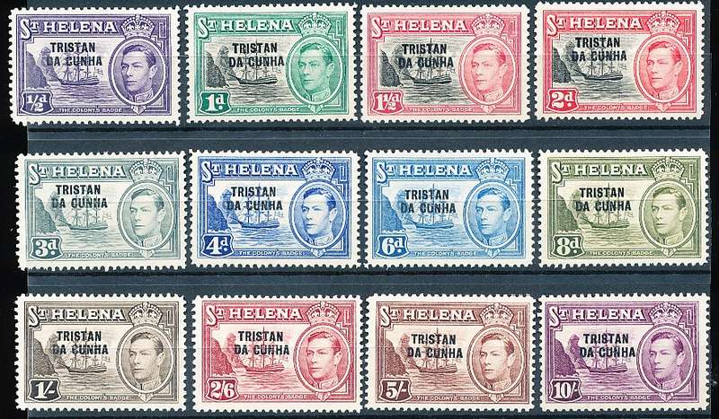 TRISTAN da CUNHA  - 1952  KGVI  FULL SET  -   MINT