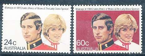AUSTRALIA  1981 -  Charles and Lady Diana Spencer   SET   -  FINE  MINT