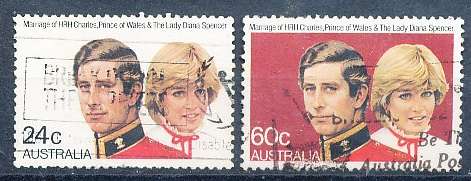 AUSTRALIA  1981 -  Charles and Lady Diana Spencer   SET   -  FINE  USED